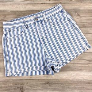 American Eagle High Rise Striped Mom Shorts Cuffed size 6